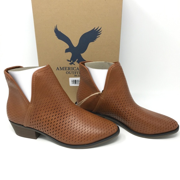 American Eagle Perforated Booties SZ 7, 8 Brown - Picture 1 of 5